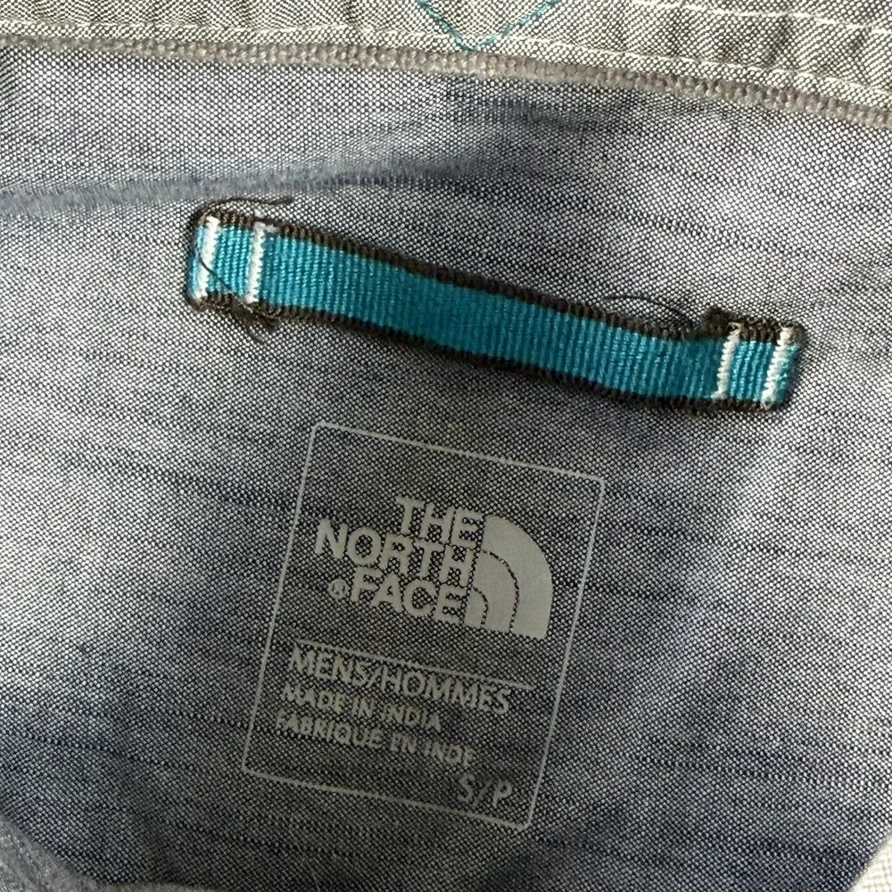 The North Face Shirt Men Small Grey Button Up Outdoor Utility Long Sleeve Pocket